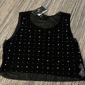 Sincerely Jules Black Tank with Silver Accents
